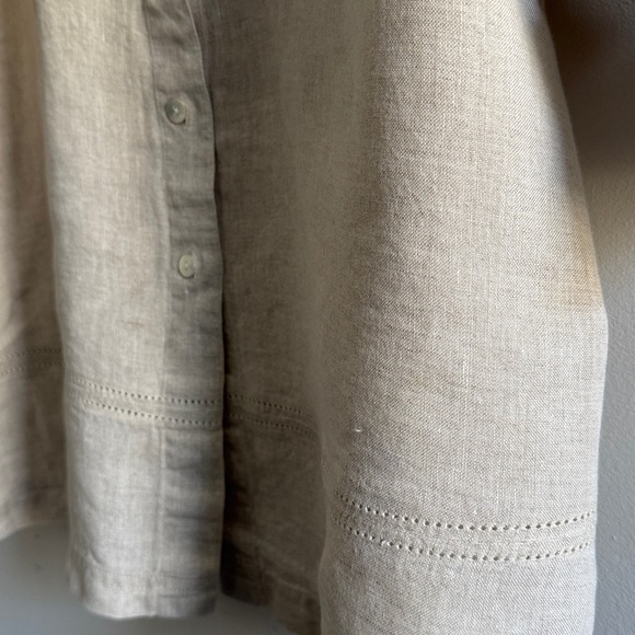Talbots Natural Irish Linen Collared Shirt US16 - Picture 4 of 6